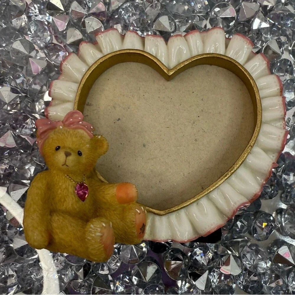 Picture frame 1997 October bear gemstone birthstone mini frame vintage
